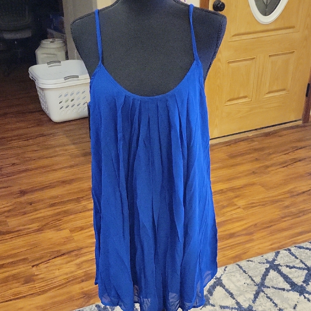 Elegant Blue Women's Spaghetti Strap Blouse